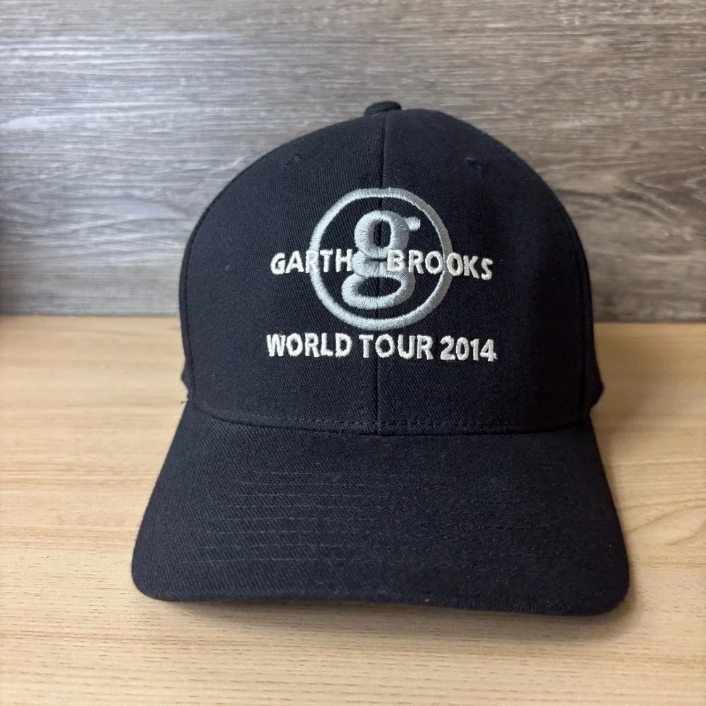 Garth Brooks Hat Cap Strap Back Black World Tour Embroidered Country Music 2014